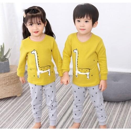 Kids Pajamas Girls Boys Sets for Cotton Sleepwear 2021 Autumn Winter New Childrens Clothing 2PCS Teenager Nightwear for 2-13Y