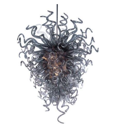 Elegant Tiffany Colored Hand Blown Glass Chandelier LED Bulbs Contemporary Type Grey Art Glass Lighting Chandelier