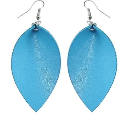 Ethnic Teardrop Leather Earrings Antique Looking Various Rose Red Blue Color Long Pendants Leather Bohemia Dangle Drop Earring
