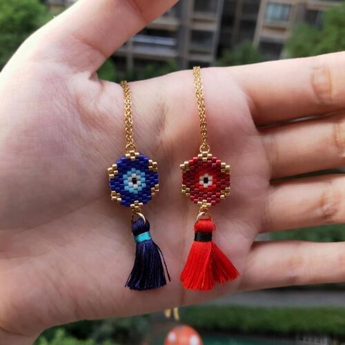 FAIRYWOO Gold Jewelry Evil Eye Necklace Ball Pendant Necklace Handmade Collier Femme Hip Hop Chain Necklace Best Friend Gifts