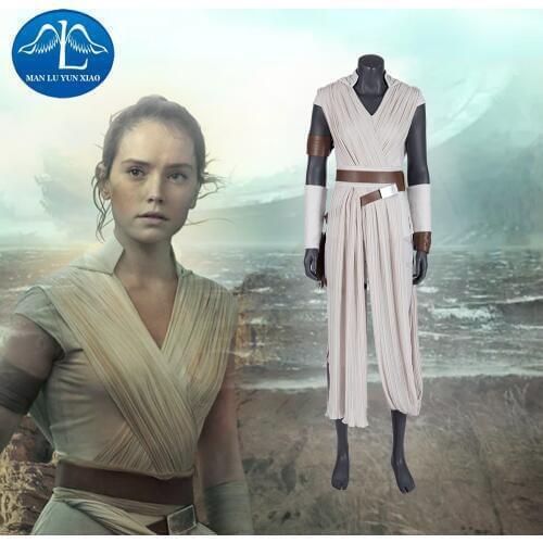 Manluyunxiao Rey Costume Star Wars 9 The Rise of Skywalker Cosplay Halloween Adult Superhero Jedi Rey Outfit Cosplay dress