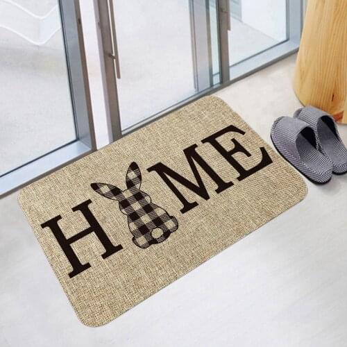 Easter Day Welcome Doormats Cartoon Rabbit Bunny Printed Home Carpets Decor Living Room Bathroom Non-slip Home Rug 40x60cm