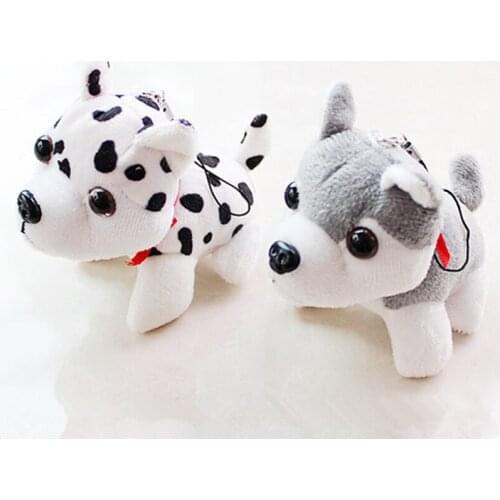 Fashion Husky Dog Plush Dolls Key Chains Ring Woman Bag Charms Keychain Faux Rex Rabbit Fur Pompom Toy Car Keyring Party Trinket