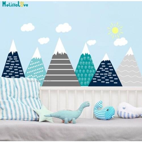 Adventure Mountains Wall Stickers Nursery Decor Lovely Decals Self-adhesive Unique Gift For Baby Murals YT5292