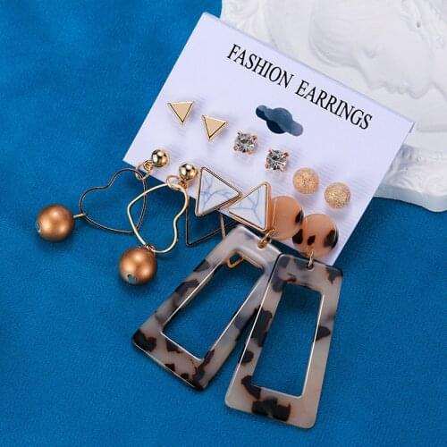 New Vintage Acrylic Earrings For Women Bohemian Earrings Set Big Dangle Drop Heart Earring 2021 Brincos Female Fashion Jewelry