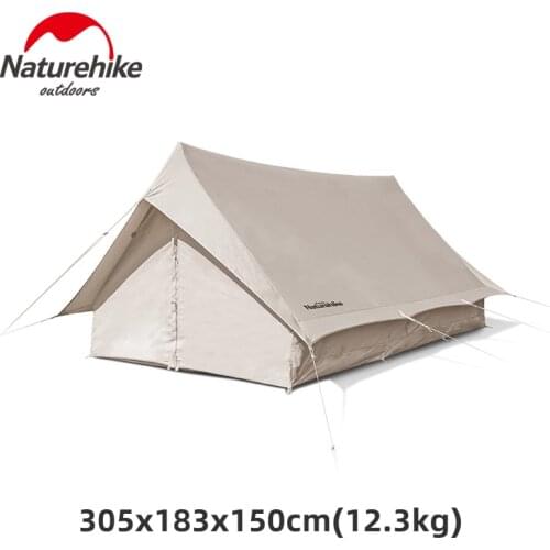 Naturehike Cotton Camping Tent 3-4 Person Eaves Rectangle Big Space Tent Waterproof Hiking Picnic Outdoor Explore Tent Extend5.6
