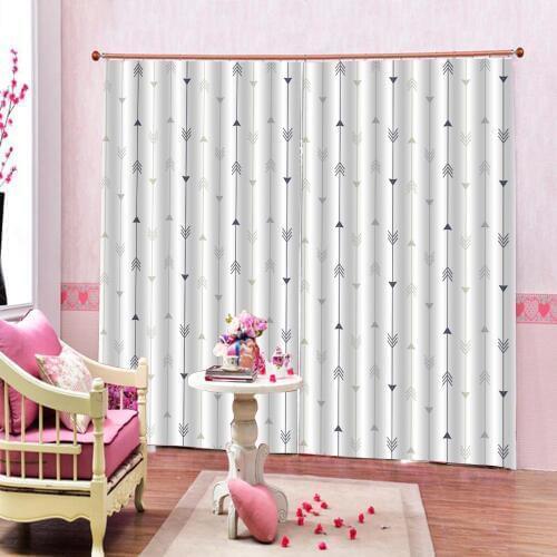 Custom Tribal Cartoon Colorful Arrow Room Curtains Large Window Bedroom Fabric Drapes Kids Window Treatment