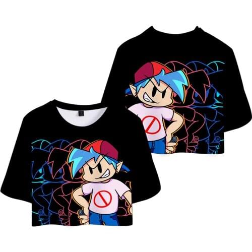 Friday Night Funkin T Shirt 3D Cosplay Tops Women T-shirt 2021 Summer Hip Hop Casual Sexy Short Sleeve Tee Clothes