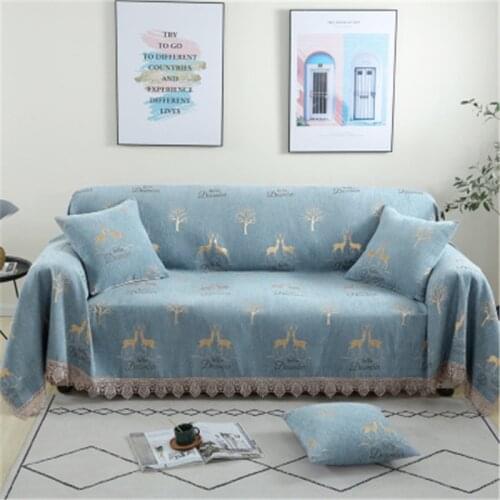 Luxury Chenille Sofa Cover For Living Room Decoration Lace Universal Soft Sofa Towel Thicken Four Seasons Home Sofa cover