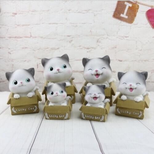 Lucky cat money saving box coin piggy bank figurine kids room decoration accessories craft festival gift