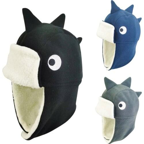 Earflap Hat Boy Winter Beanie Kid Fleece Bomber Hats Warm Dinosaur Outdoor Skiing Accessory For Baby Toddlers