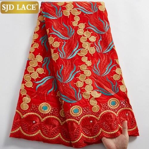 SJD LACE High Quality Swiss Voile Lace Embroidery Cotton In Switzerland Newest African Dry Laces Fabric For Wedding Dress A2471