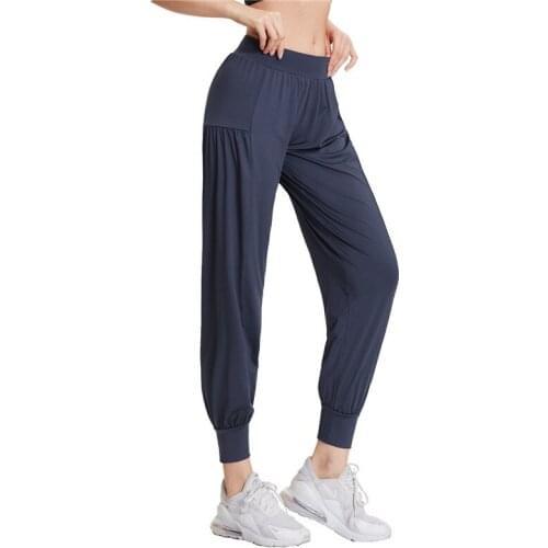 Vansydical Women Loose Yoga Sweatpants Elastic Waist Running Joggers Trousers Female Soft Training Workout Gym Pants