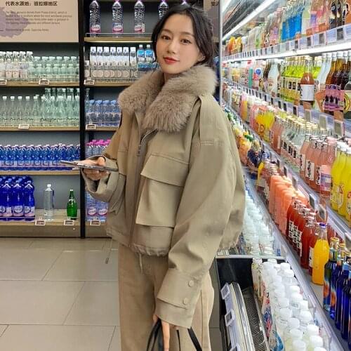 Winter Coat Women Fur Collar Parkas Puffer Jacket Cotton-padded Jackets for Women 2021 Lady Short Clothes Casaco Feminino HLY219