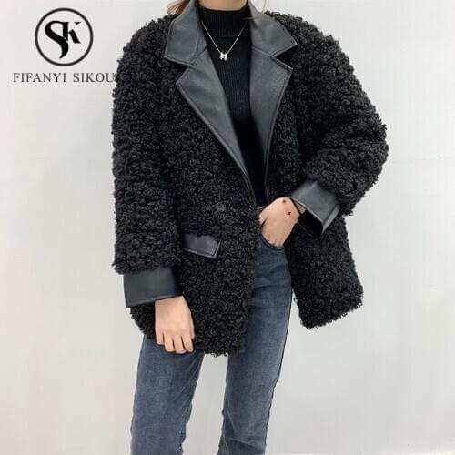 Winter Women Faux Lambswool Fur Coat Fashion Casual Plush Coats Loose Thick Warm Overcoat Female High quality Faux Fur Jacket