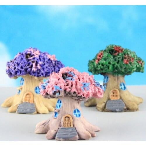 1PCS Artificial Trees Fairy Garden Mini Plants Home Table Bonsai Decor 3 Colors Dollhouse Miniatures
