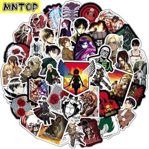 10/50Pcs/set Attack On Titan Japanese Anime Cartoon Graffiti Stickers For Motorcycle Laptop Kids Skateboard Phone Case Cool
