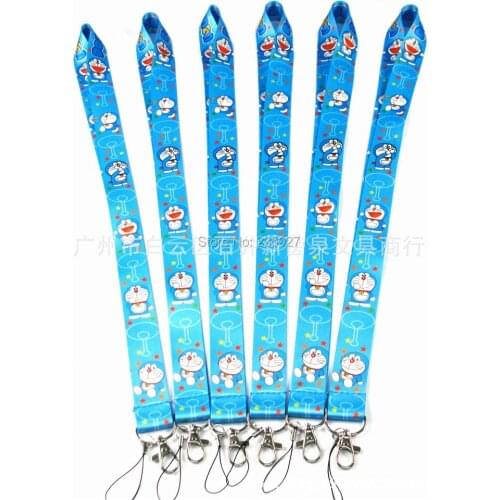 10 pcs/lot Anime Doraemon phone lanyard straps ドラえもん keychain key chain rope keyring key ring strap