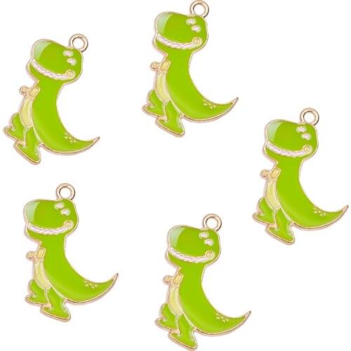 20Pcs/Lot Cute Animal Frog Dinosaur Charms Pendant For Women Earrings Necklaces Kids Birthday Jewelry Accessories