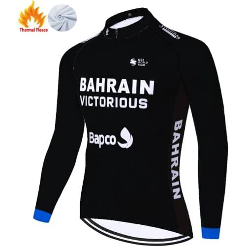 2021 ProTeam BAHRAIN Winter Thermal Fleece Jersey Ciclismo Cycling Jacket 자전거 져지 Camisa Ciclismo Masculina Cycling Jersey