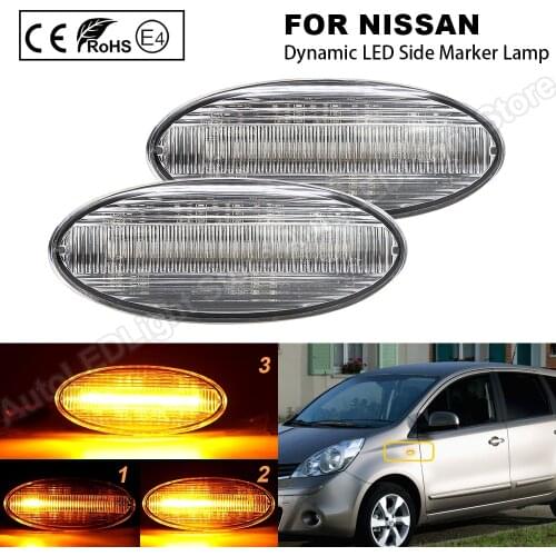 2XFor Smart FORFOUR Renault KOLEOS Nissan X-Trail T31 QASHQAI NP300 NAVARA Dynamic LED Side Marker Turn Signal Indicator Lamp