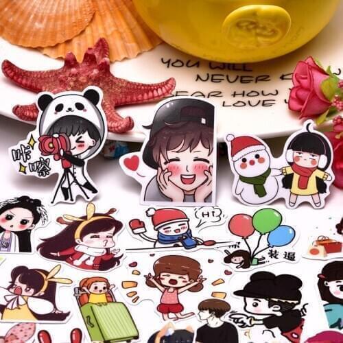 39/45pcs Creative Cute Self-made fresh boys and girls Scrapbooking Stickers /Decorative Sticker decoration /paper stickers