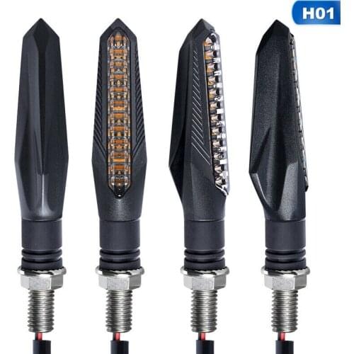 4PCS 12V Motorcycle LED Turn Signal Indicator Amber Lights 12 SMD Sequential Flowing Water Turn Signal Lights IP68 For Honda BMW