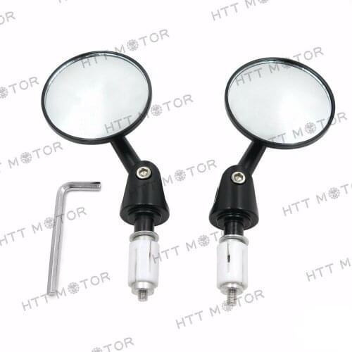 Free Shipping 1" 25MM Mirrors Round Bar End For Honda Suzuki Vespa Kymco Piaagio Ktm Bmw Black Aftermarket Motorcycle Parts