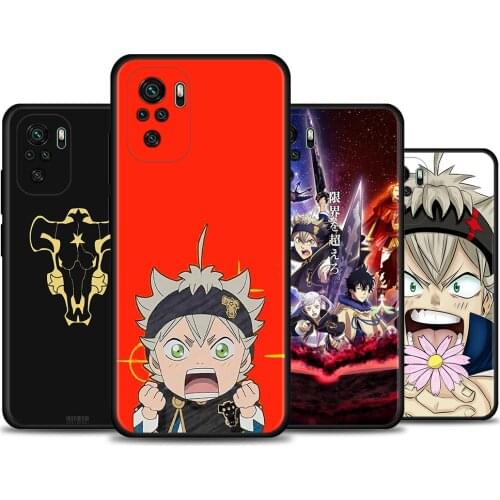 Phone case For Redmi Note 10 Pro Max 9 9s 9t 8t 7 Cover Soft Funda for Redmi K40 Plus 9A 9C 9T Coque Black Clover Anime Asta