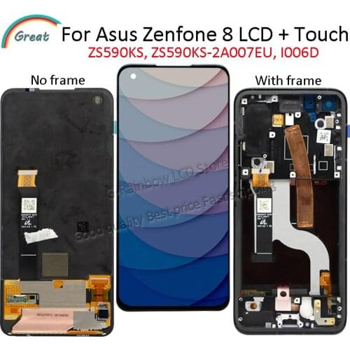 5.9'' Super AMOLED For Asus Zenfone 8 LCD ZS590KS, ZS590KS-2A007EU, I006D Display Touch Panel Screen Digitizer Assembly