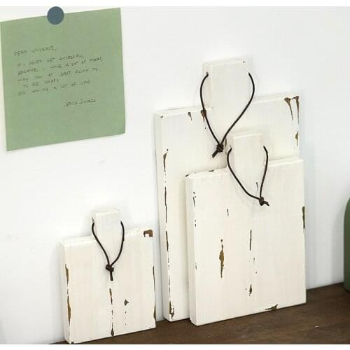 Vinatge White Wood Board With Rope Chopping Trays for Dessert/Bread/Cupcake/Coffee/ Hamburger Home Decoration Table Storge Plate