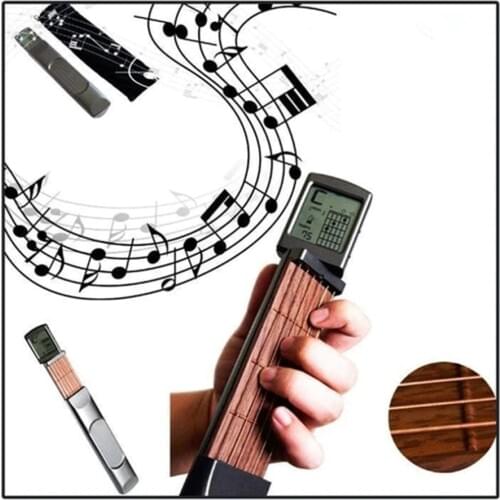 Pocket Guitar Chord Trainer Six Grade with LED Screen Display Beat Climbing Lattice Guitar Accessories Practical Pocket Guitar