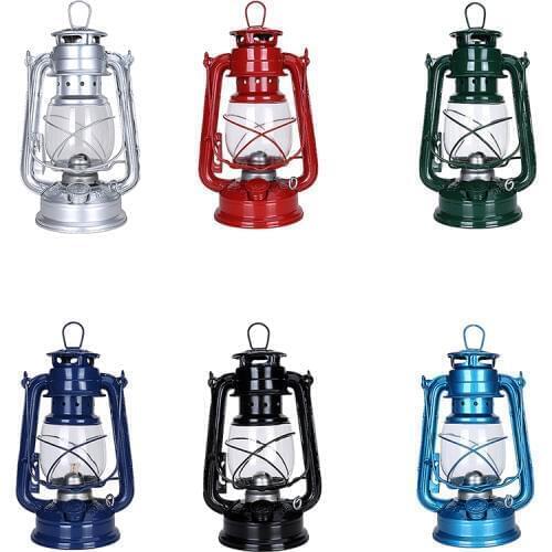 25cm Retro Classic Kerosene Lamp 6 Colors 235 LED Dimmable Kerosene Lanterns Wick Portable Lights Portable Lights Adornment