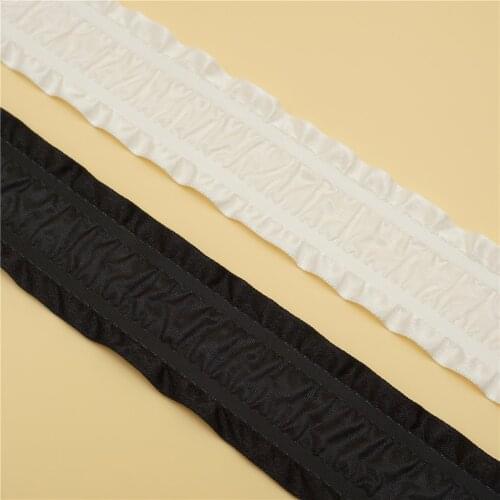 Cusack 2 yards 4 cm Lace Trims Ribbon Tape for Costume Home Textiles DIY Crafts Trimmings Off White Black Lace Fabric