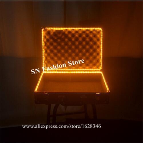 M56 Party Magic show Dollar box dj suitcase stage led costumes lighted props bar dance glowing led props robot men wears disco