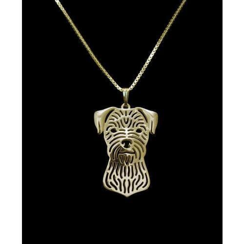 Wholesale Unique Handmade Boho Chic Border Terrier Necklace Female/Male Gift Jewelry Pendant--12pcs/Lot