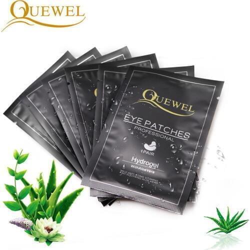 Quewel 50 Pairs Patches Eyelash Extension Under Eye Pads Supplies Lashes Extension Professional Grafting Lash Paper Wraps Tool