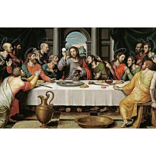 The Last Supper by Juan de Juanes Art Film Print Silk Poster Home Wall Decor 24x36inch
