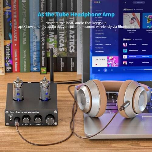 Fosi Audio Tube Amplifier Bluetooth Stereo Audio TPA3116D2 Portable Power Amp Headphone Amplifier For Home Passive Speakers 50W