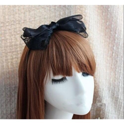 Japanese Girl KC Headband Sweet Lolita Lace Bow Hair clasp Headwear Cosplay Hair Accessories B867