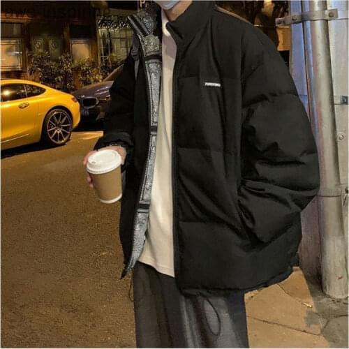 Awe-inspiring 2021 Cotton-padded Jacket Trend All-match Cotton-padded Jacket on Both Sides of the Coat Printed Loose Cotton