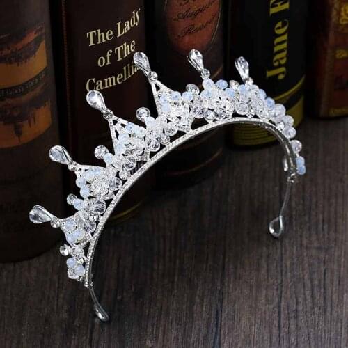Luxury Wedding Simulated Pearl Rhinestone Big Crown Hair Accessories Baroque Bridal Headdress BN