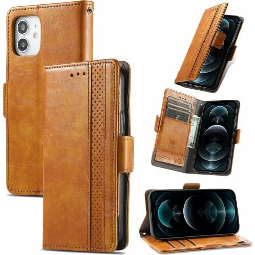 Luxury Pu Leather Flip Phone Case For iPhone 12 Mini 11 Pro XS Max XR X 8 7 Plus SE 2020 Wallet Card Slots Cover TPU Bumper Case