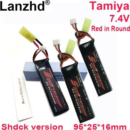 Shdck version 1-20PCS 7.4V 1100mAh Lipo Battery Tamiya for Water Gun Mini Airsoft BB Air Pistol Electric Toys Guns Parts battery