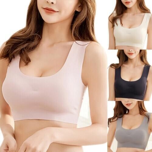 Ice Silk Beautiful Back Large Size Seamless Underwear Women Push Up Sports Vest Soft And Comfortable Sleeping Bra