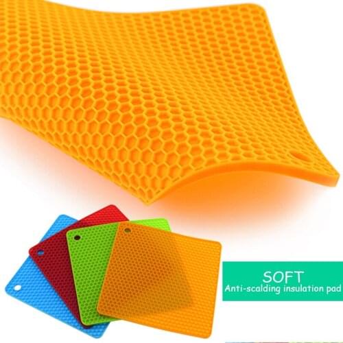 Silicone Pot Holder Mat Heat Resistant Table Placemat Non-Slip Trivet Pot Tray Jar Opener Insulation Pads Kitchen Accessories