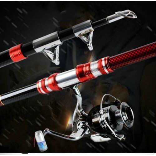 2.4m- 4.5m Distance Throwing Pole Anchor Fishing Rod Telescopic Wedkarstwo Olta Long Section Rock Boat Angeln De Pesca Fish Gear