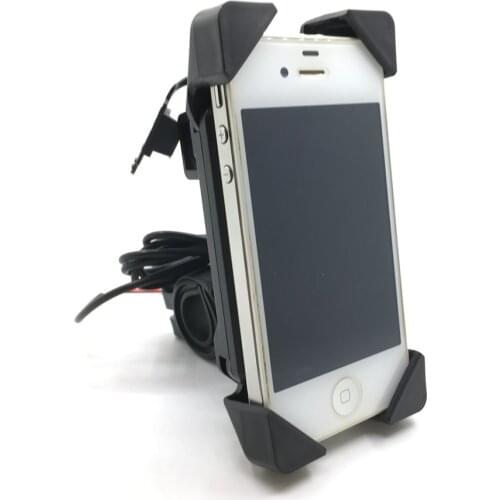 Yecnecty Universal Motorcycle USB Charger Scooter 3.5-7inch Phone GPS Clamp Holder Handlebar Mirror Bracket For Yamaha Kawasaki