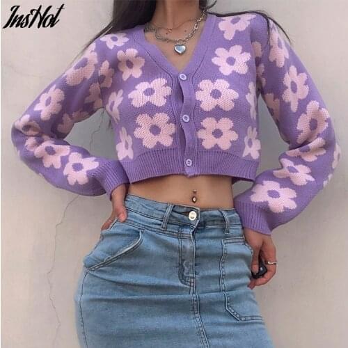 Vintage Floral Embroidery Autumn Winter Women Cardigan Office Lady Long Sleeve Sweaters V Neck Single Breasted Female Cardigans