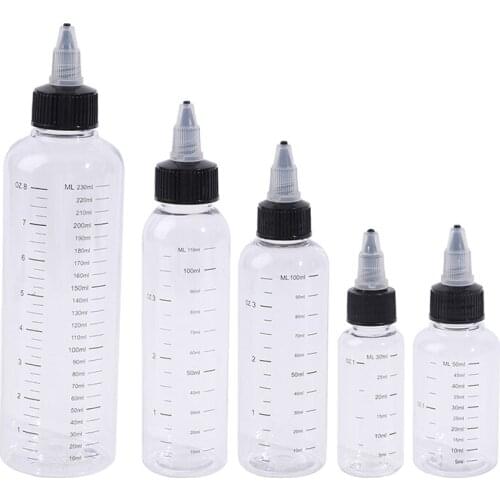 1Pcs Ink Bottles 30/60/100/120/250ML Plastic Tube Liquid Capacity Dropper Bottles Twist Top Cap Tattoo Pigment Ink Containers